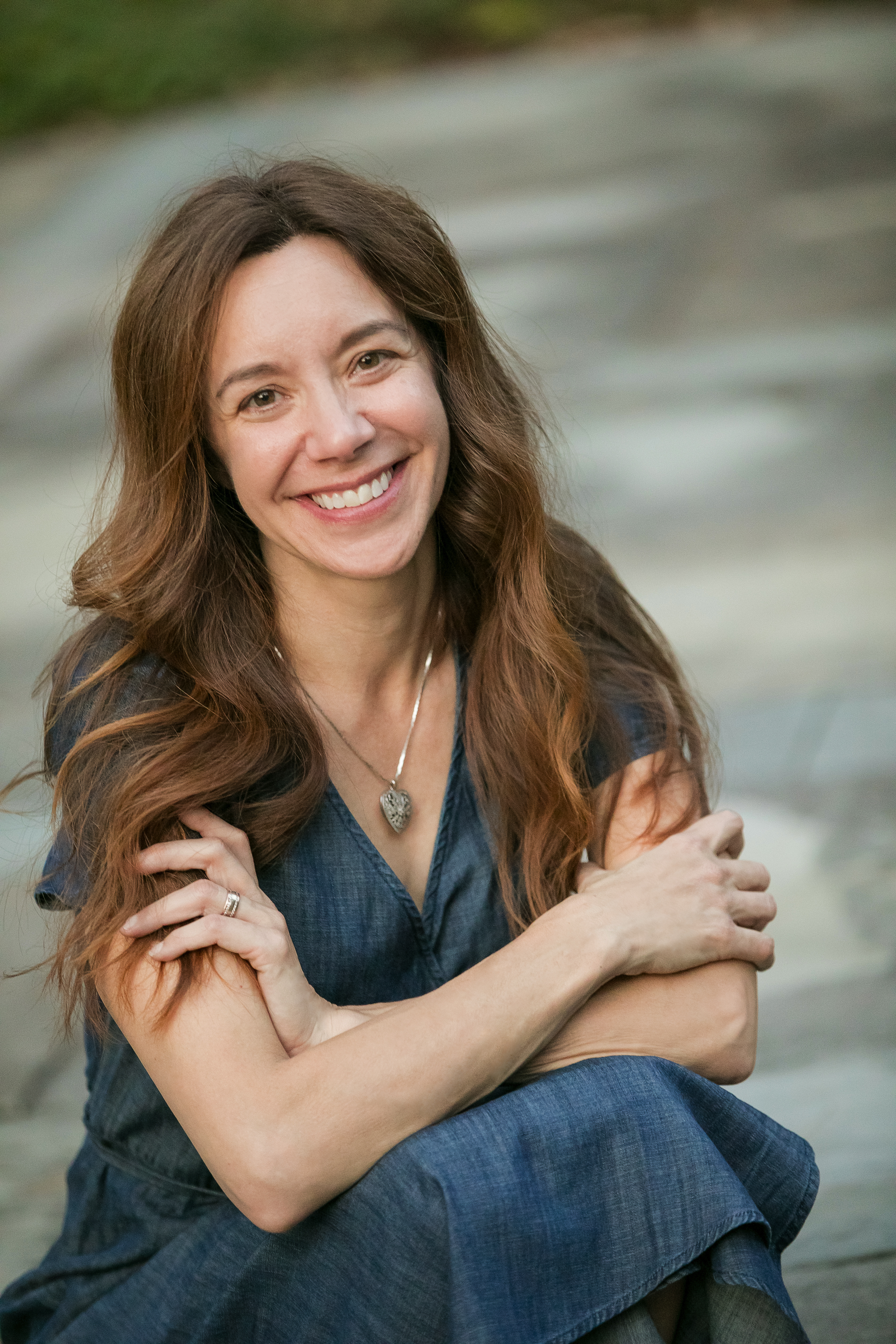 Lisa Davis, Founder of Fearless Homeschoolers, in blue dress